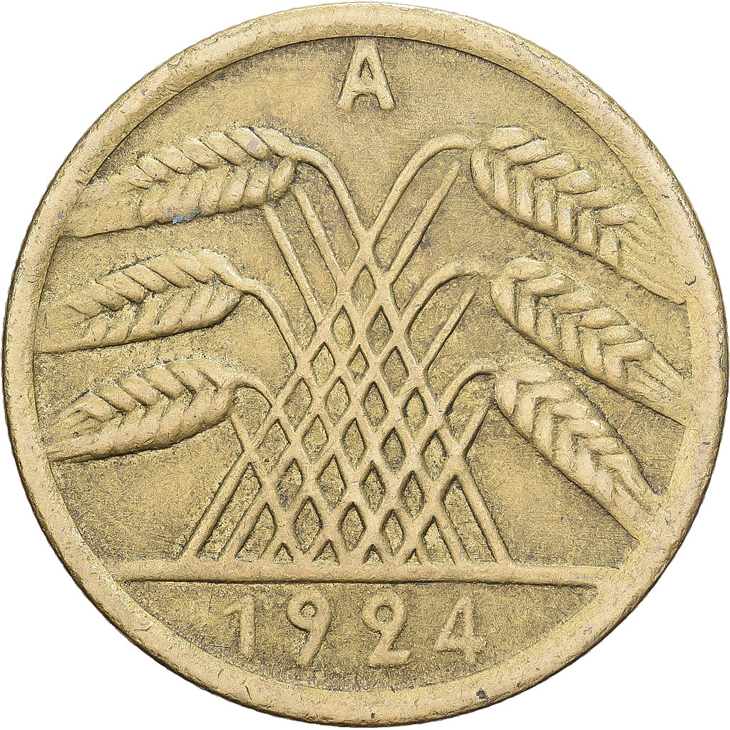 Alemanha, 50 Rentenpfennig, 1924, Berlin, Bronze-Alumínio, AU(50-53), KM:34