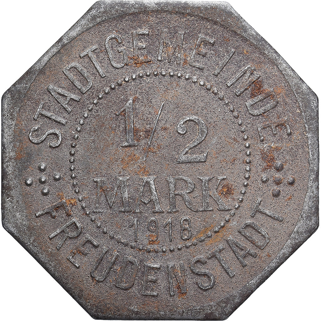 Allemagne, Stadt Freudenstadt, 1/2 Mark, 1918, TTB, Fer