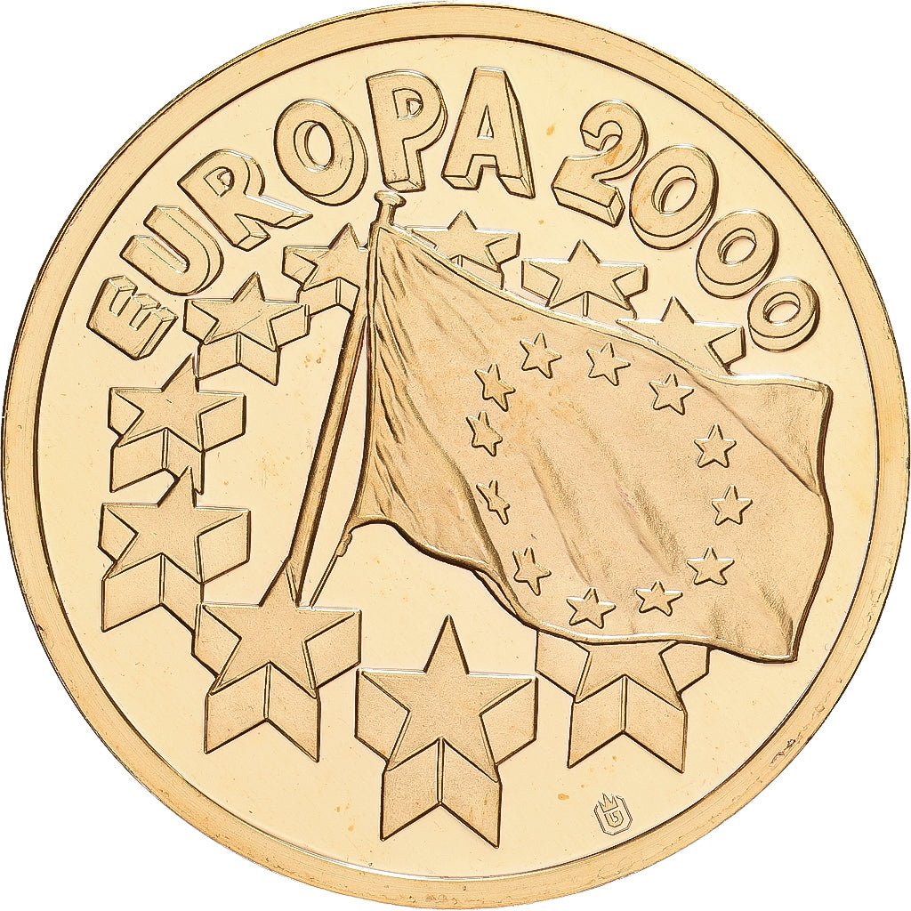 Zone euro, 1 Ecu Europa, 2000, Cuivre plaqué or, FDC, Prooflike