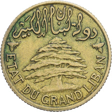 Lebanon, 5 Piastres, 1925, Paris, Bronze-Aluminium, EF(40-45), KM:5