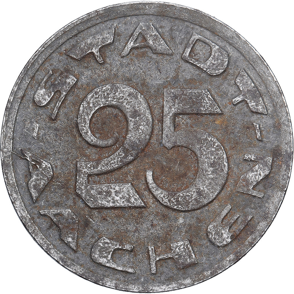 Allemagne, Stadt Aachen, 25 Pfennig, 1920, TB+, Iron