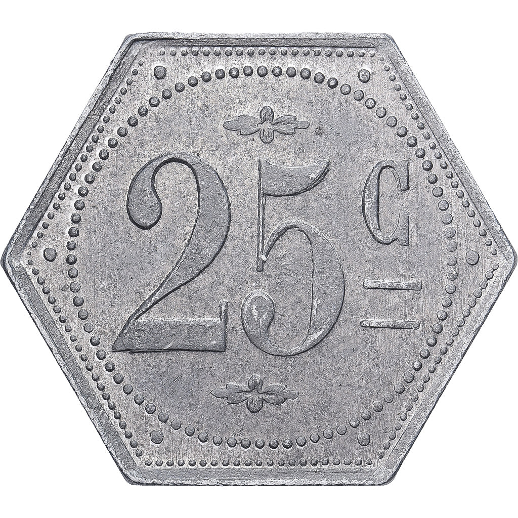 France, 25 Centimes, 171e Régiment d'Infanterie, Cercle de Garnison, Aluminium