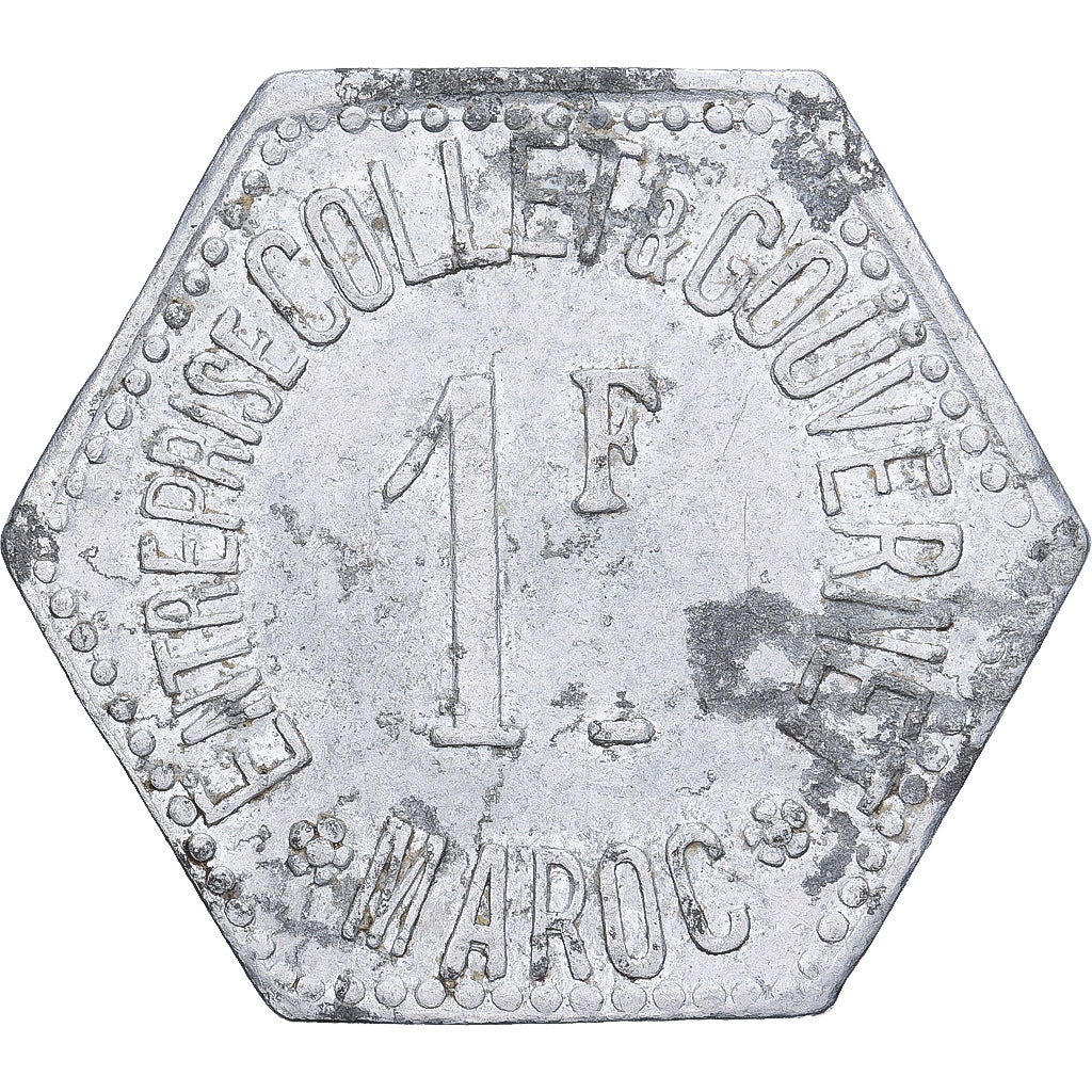 Maroc, 1 Franc, Entreprise Collet & Gouvernet, Aluminium, SUP