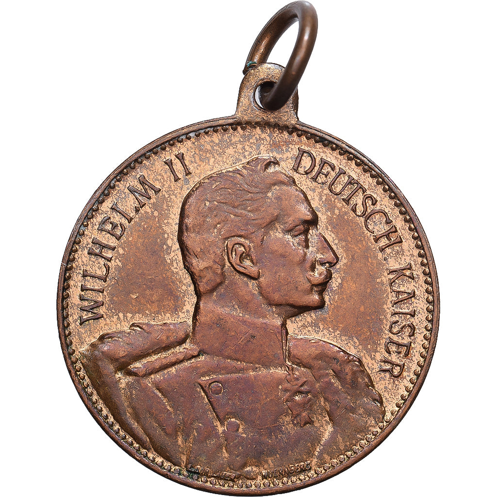 Allemagne, Médaille, Guillaume II, Mobilisation, 1914, Cuivre, SPL