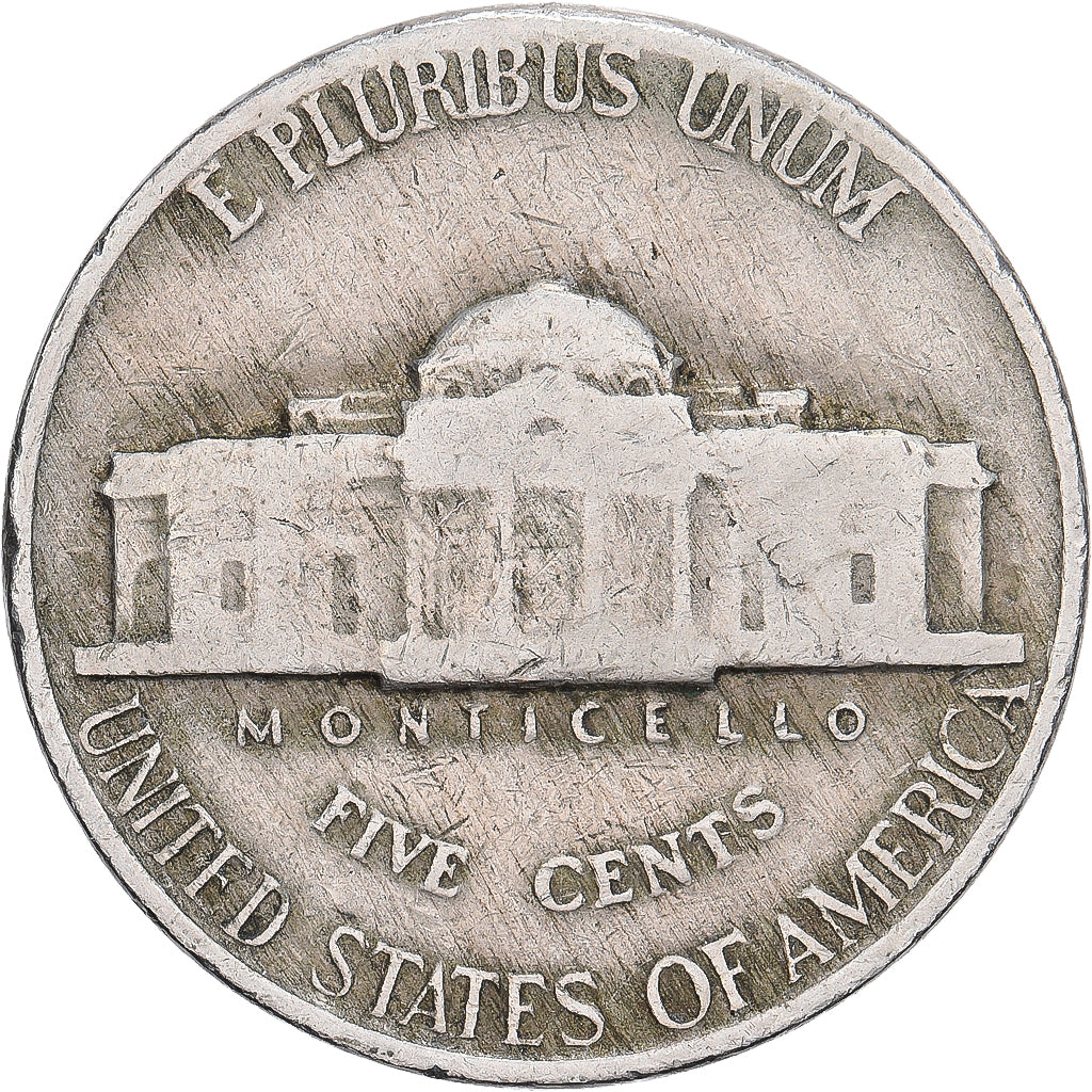 Verenigde Staten, 5 Cents, Jefferson, 1948, Philadelphia, Cupronickel, FR