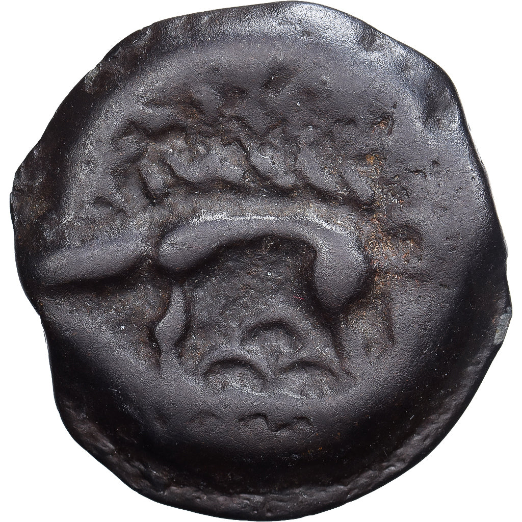 High and Middle Seine, Potin à la tête chauve, 1st century BC, Potin, MB+