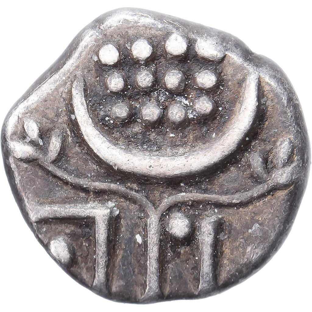 Kingdom of Travancore, Ayilyam Thirunal, Chuckram, 1860-1880, Zilver, ZF, KM:21