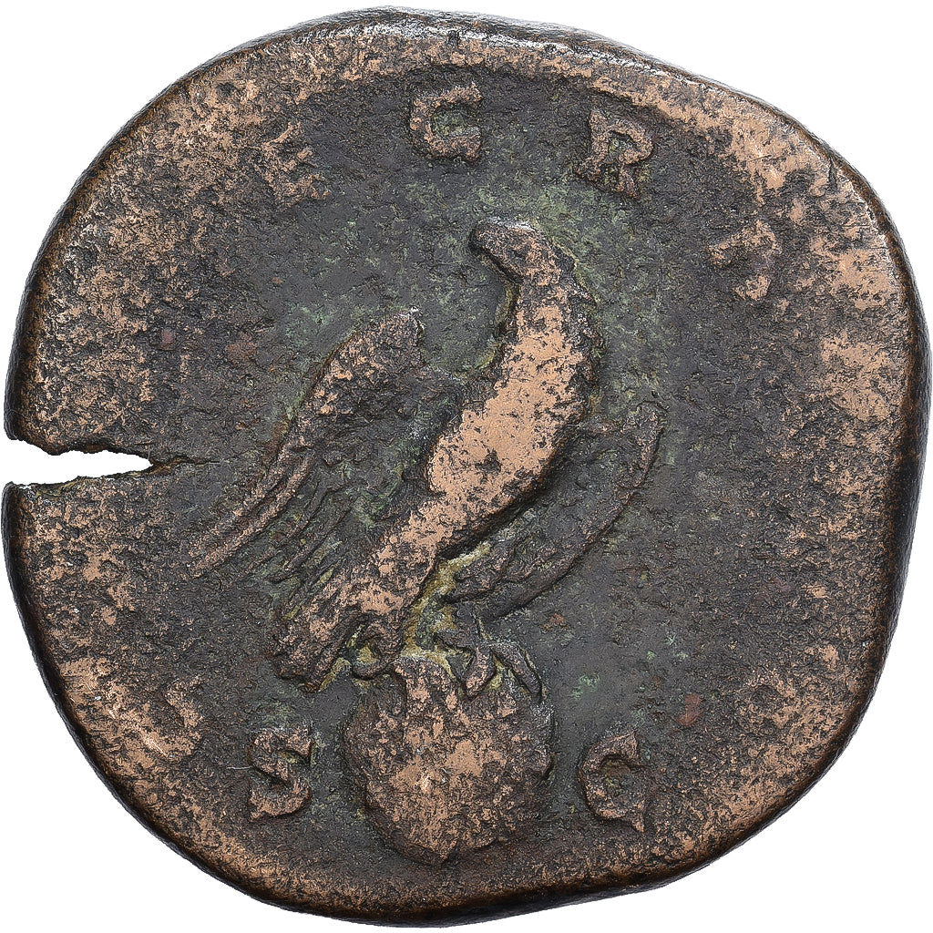 Roman Empire, Divus Lucius Verus, Sesterzio, 169, Rome, Bronzo, B+, RIC:1509