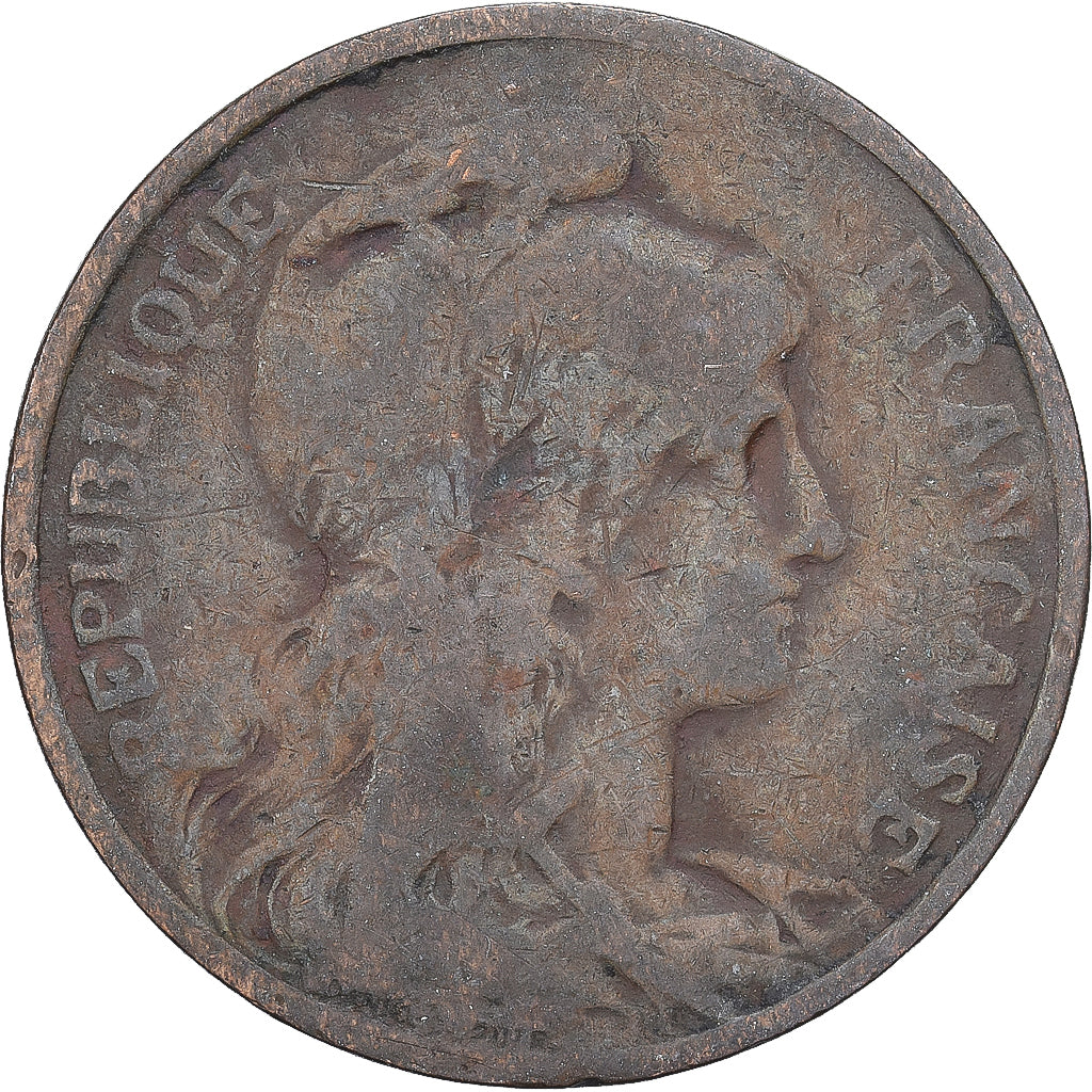 France, 5 Centimes, Daniel-Dupuis, 1908, Paris, Bronze, TB, Gadoury:165
