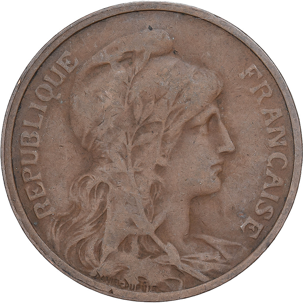 França, 5 Centimes, Daniel-Dupuis, 1915, Paris, Bronze, VF(30-35), Gadoury:165