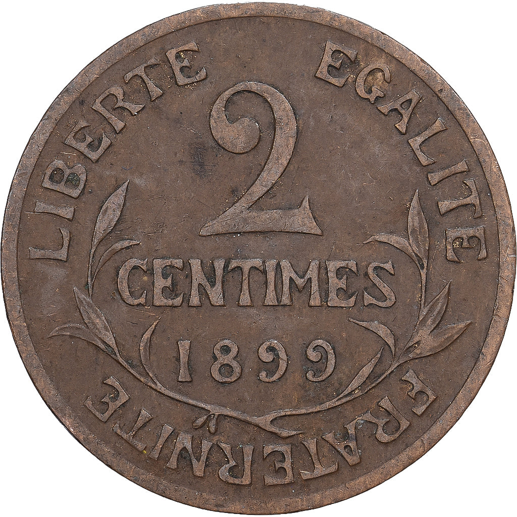 Frankreich, 2 Centimes, Daniel-Dupuis, 1899, Paris, Bronze, SS, Gadoury:107