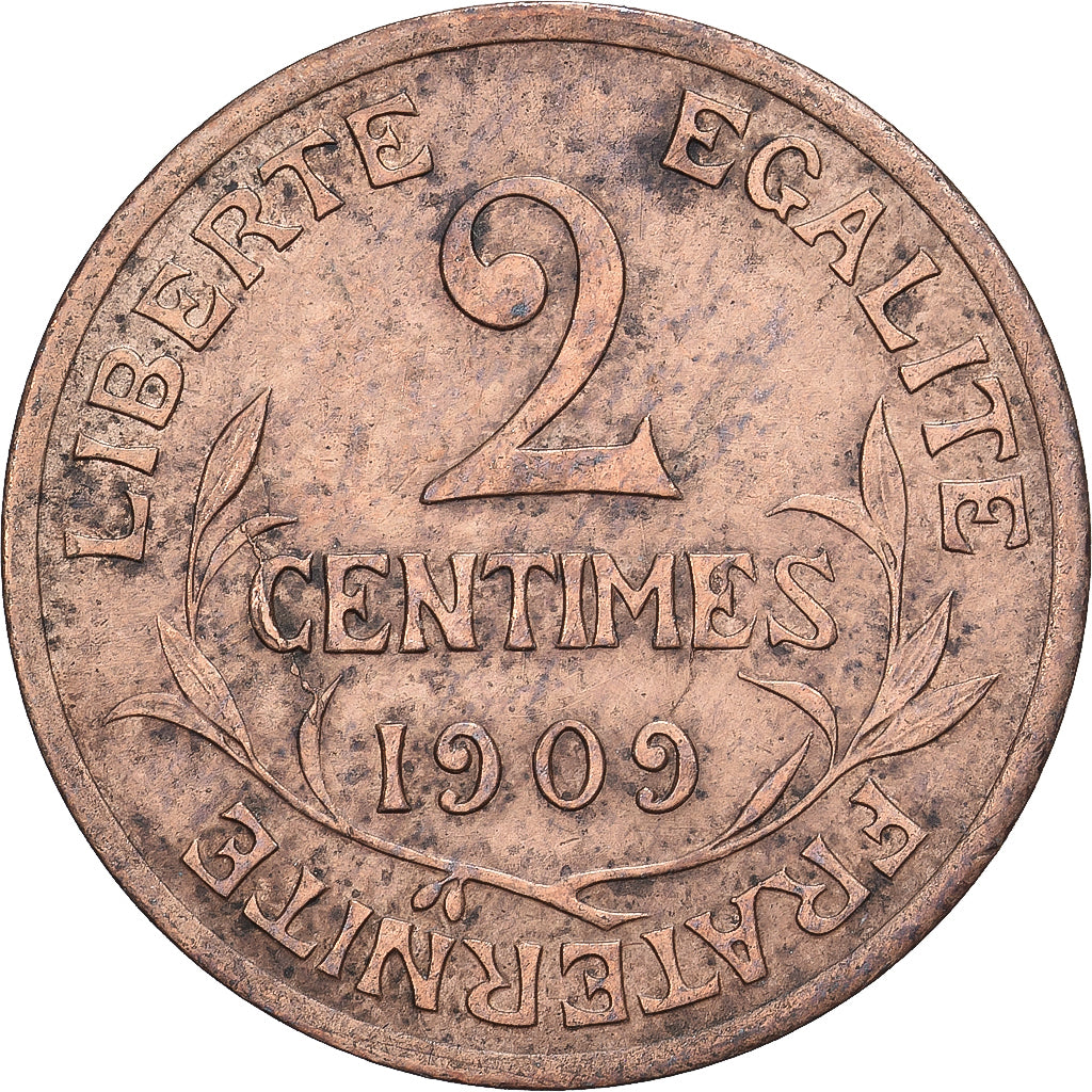 France, 2 Centimes, Daniel-Dupuis, 1909, Paris, Bronze, SUP, Gadoury:107