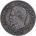 France, Napoleon III, 2 Centimes, 1857, Lyon, Bronze, EF(40-45), Gadoury:103