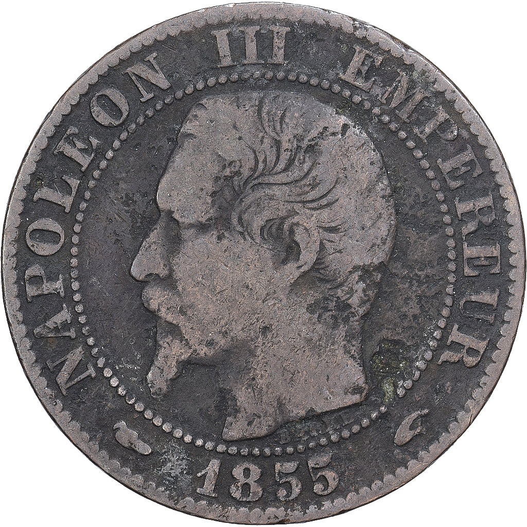 France, Napoléon III, 5 Centimes, 1855, Paris, Bronze, TB, Gadoury:152