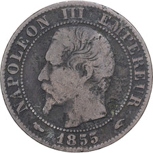 France, Napoléon III, 5 Centimes, 1855, Paris, Bronze, TB, Gadoury:152