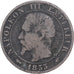France, Napoléon III, 5 Centimes, 1855, Paris, Bronze, TB, Gadoury:152