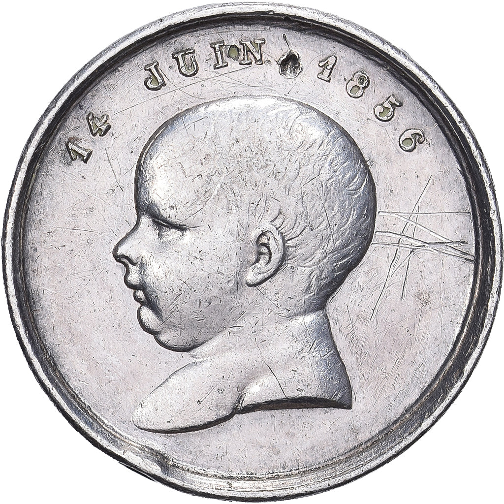 France, Quinarius, Napoleon III and Eugenie, Birth of Napoleon IV, 1856