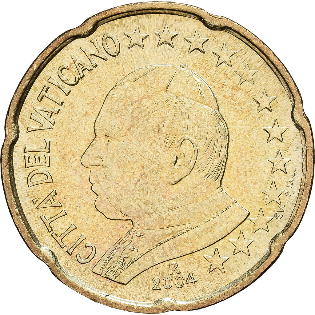 Vatican, Jean-Paul II, 20 Centimes, 2004, Rome, Or nordique, FDC, KM:345