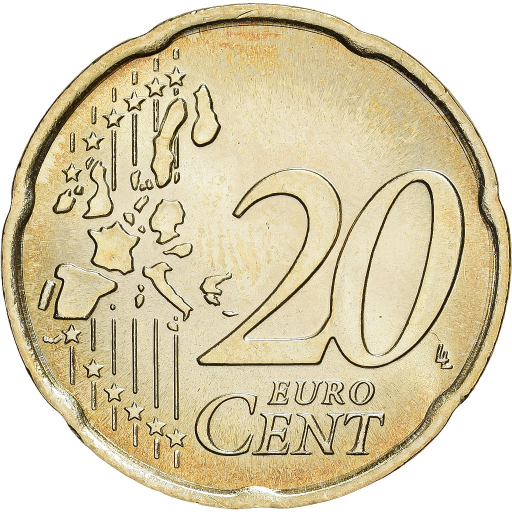 San Marino, 20 Centimes, 2002, Rome, Nordic gold, MS(65-70), KM:444