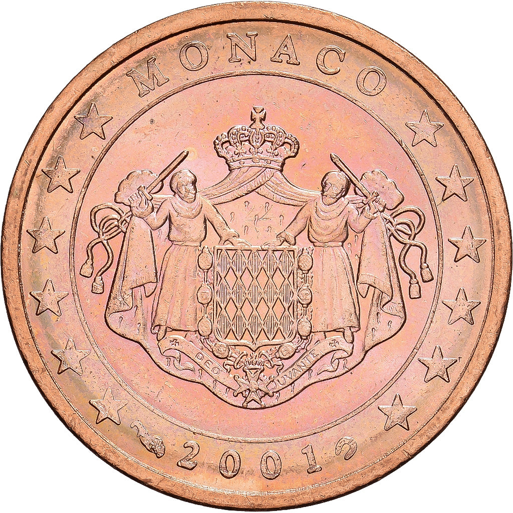 Monaco, Rainier III, 2 Centimes, 2001, MDP, Copper Plated Steel, MS(65-70)