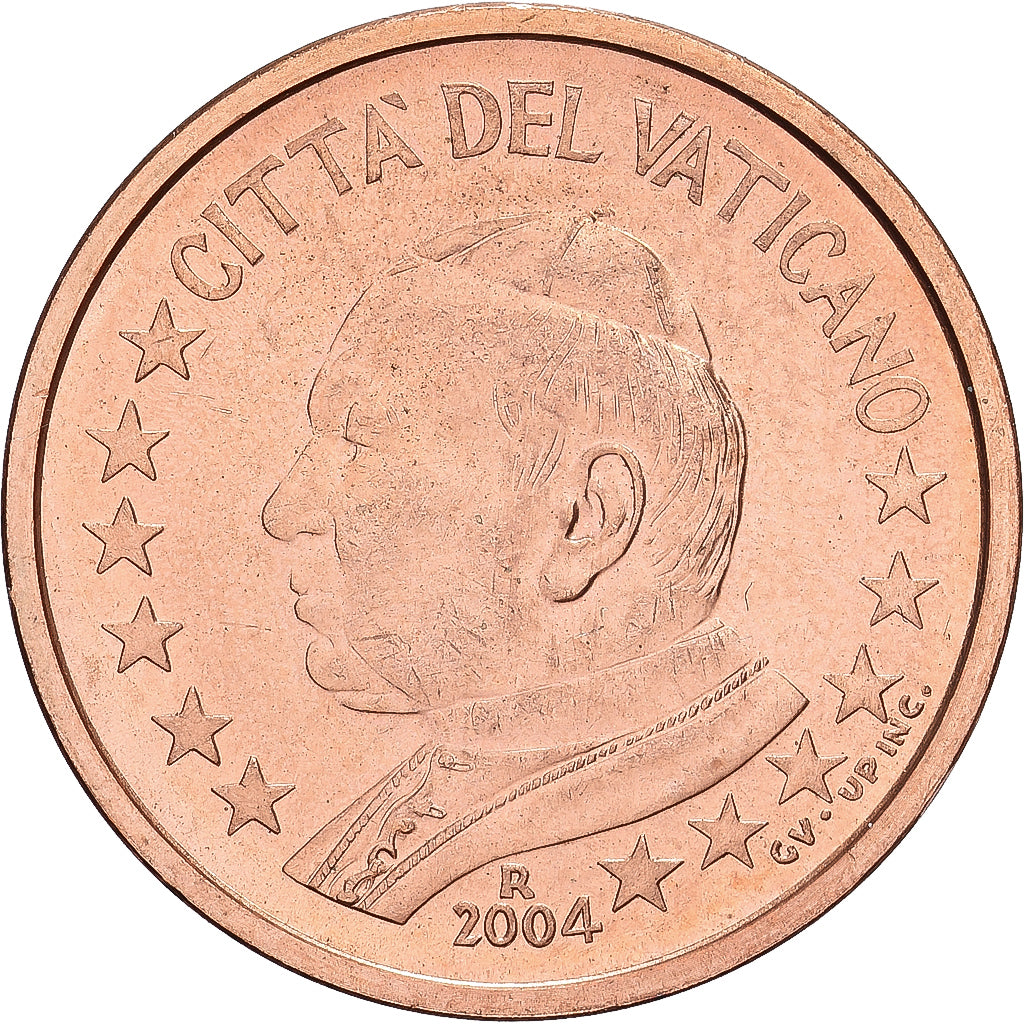 CIUDAD DEL VATICANO, John Paul II, 2 Centimes, 2004, Rome, Cobre chapado en