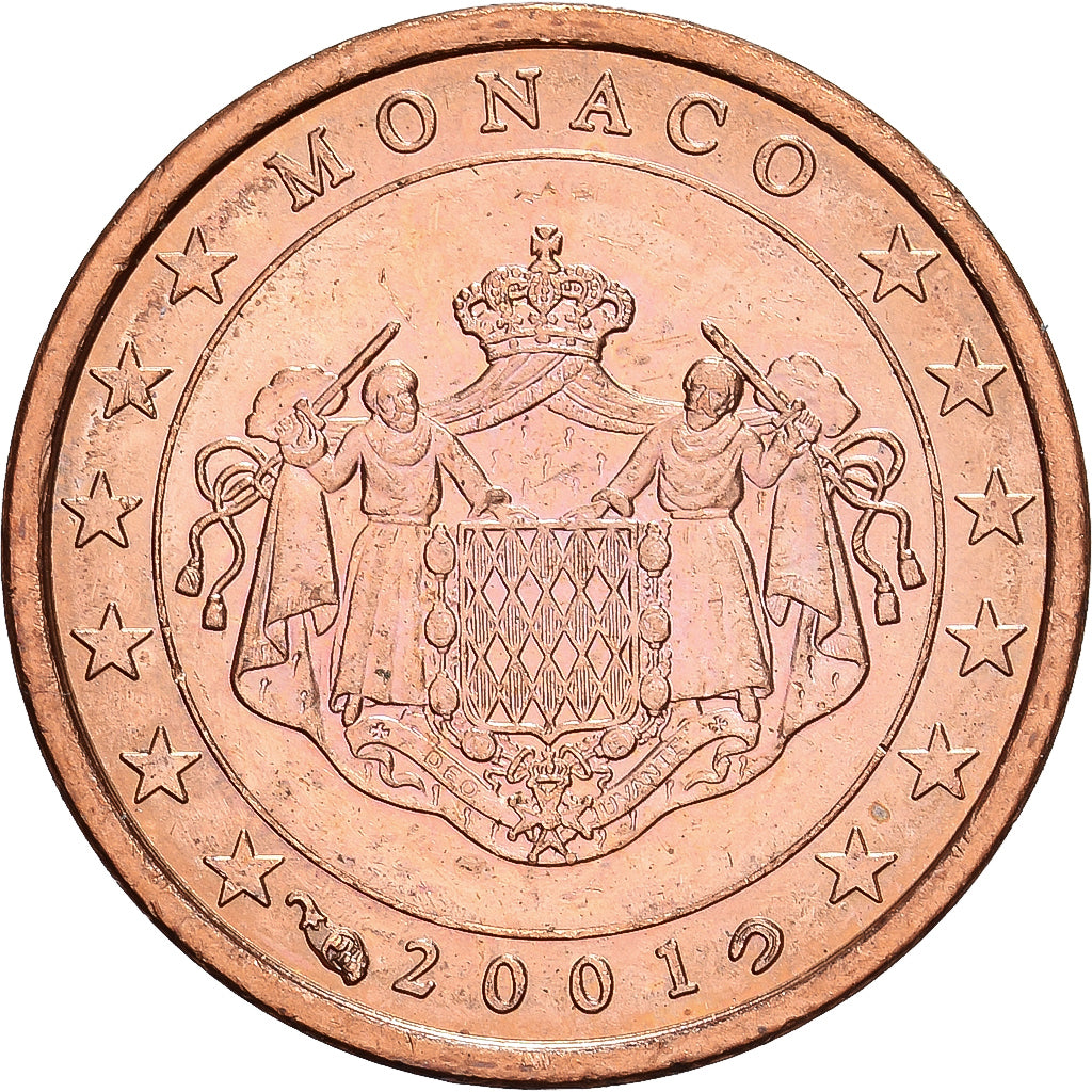 Monaco, Rainier III, 1 Centime, 2001, MDP, Copper Plated Steel, MS(65-70)