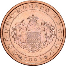 Monaco, Rainier III, 1 Centime, 2001, MDP, Copper Plated Steel, MS(65-70)