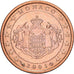 Monaco, Rainier III, 1 Centime, 2001, MDP, Copper Plated Steel, MS(65-70)