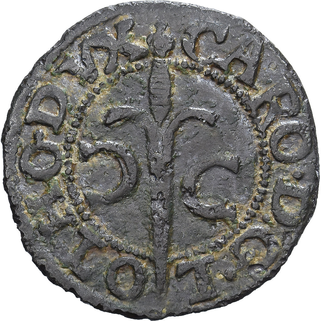 Duchy of Lorraine, Charles III, Denarius, 1582, Nancy, Vellón, MBC+