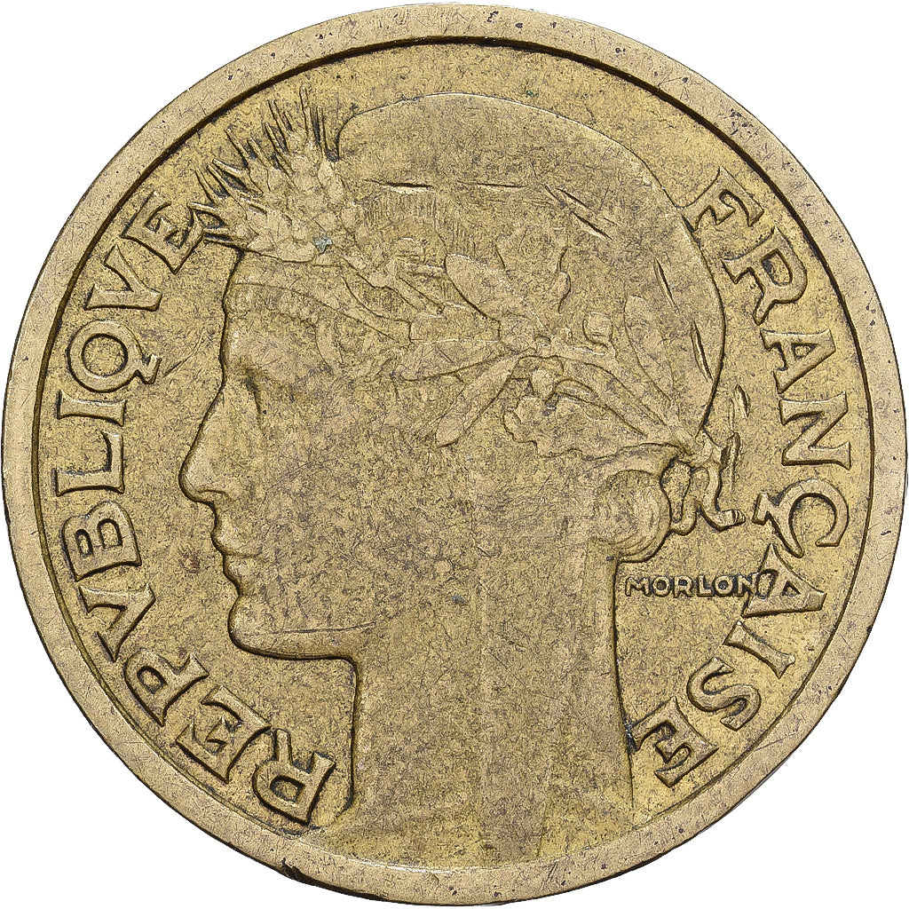 France, 1 Franc, Morlon, 1938, Paris, Désaxée, Cupro-Aluminium, TTB