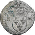 France, Henri III, Douzain aux deux H, 1588, Billon, VF(30-35), Gadoury:467