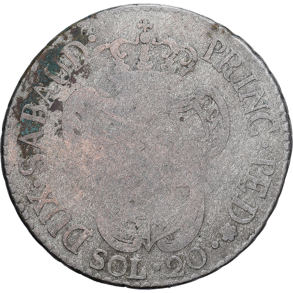 Kingdom of Sardinia, Vittorio Amedeo III, 20 Soldi, 1794, Billon, SGE+, KM:94