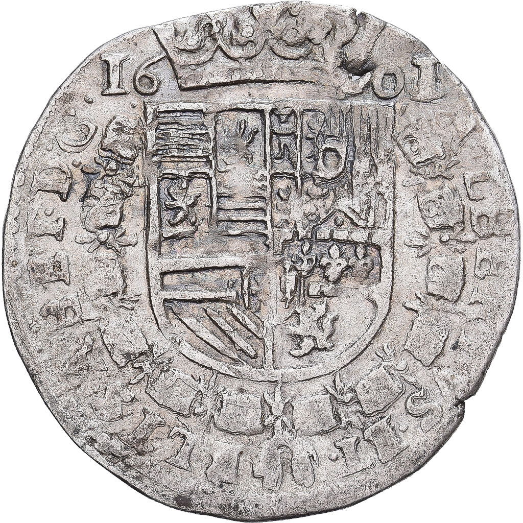 Duchy of Brabant, Albert & Isabella, Stoter, 1601, Antwerpen, Billon, SS