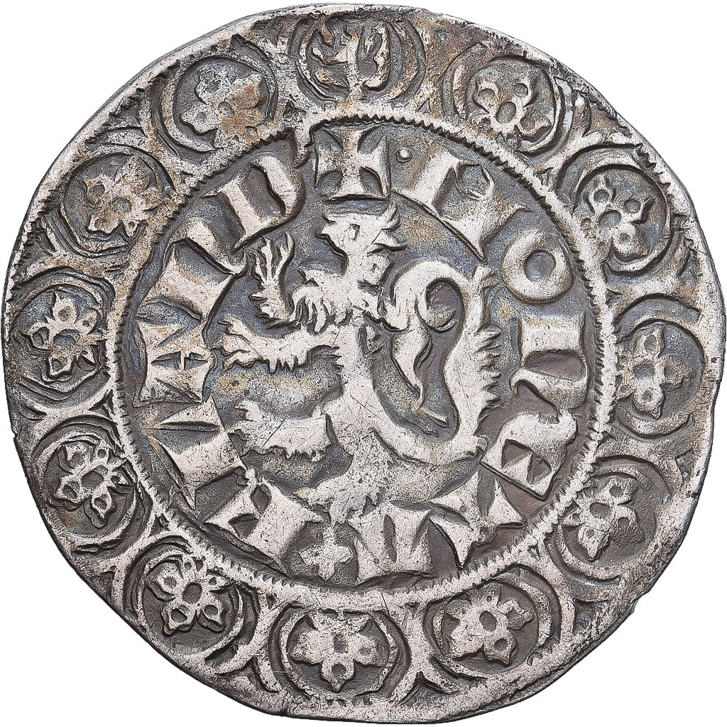 Comté de Flandre, Louis II de Mâle, Gros compagnon au lion, 1346-1364, Argent