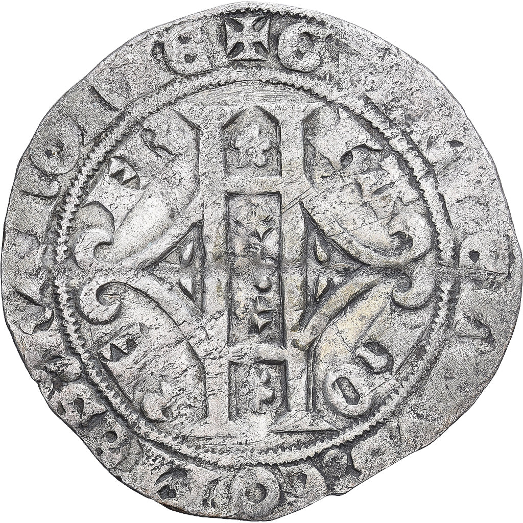 County of Hainaut, Guillaume III, Double Gros, 1355-1389, Valenciennes, Silver