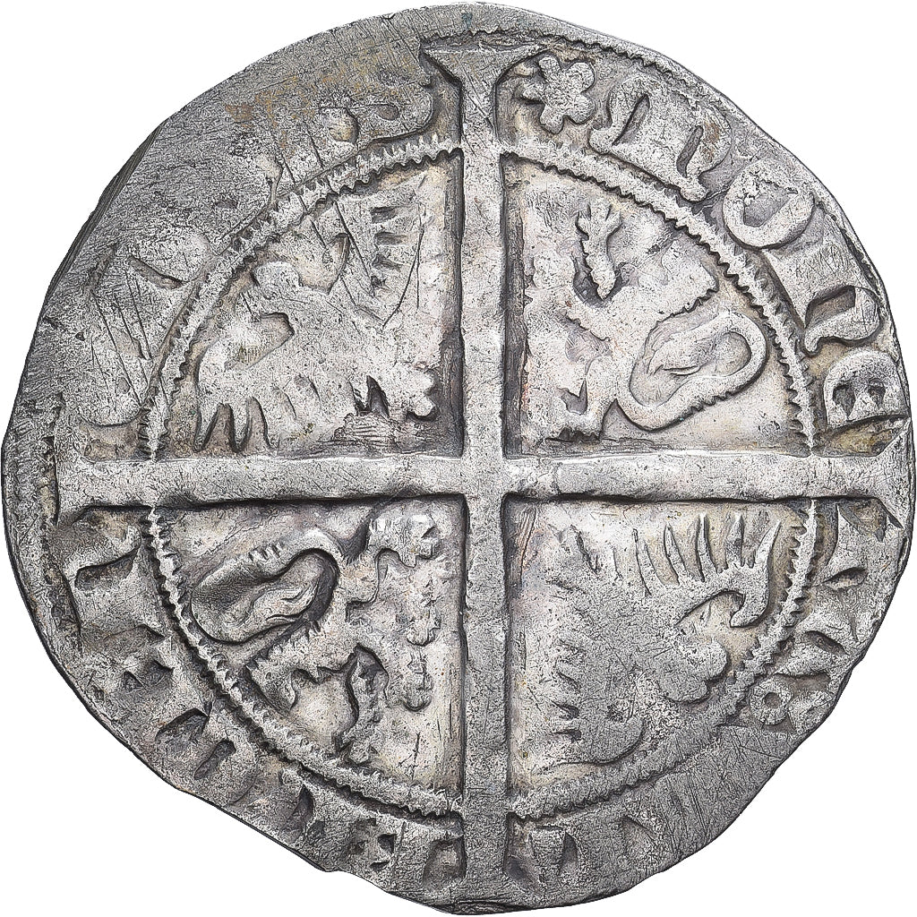 County of Hainaut, Guillaume III, Double Gros, 1355-1389, Valenciennes, Silver