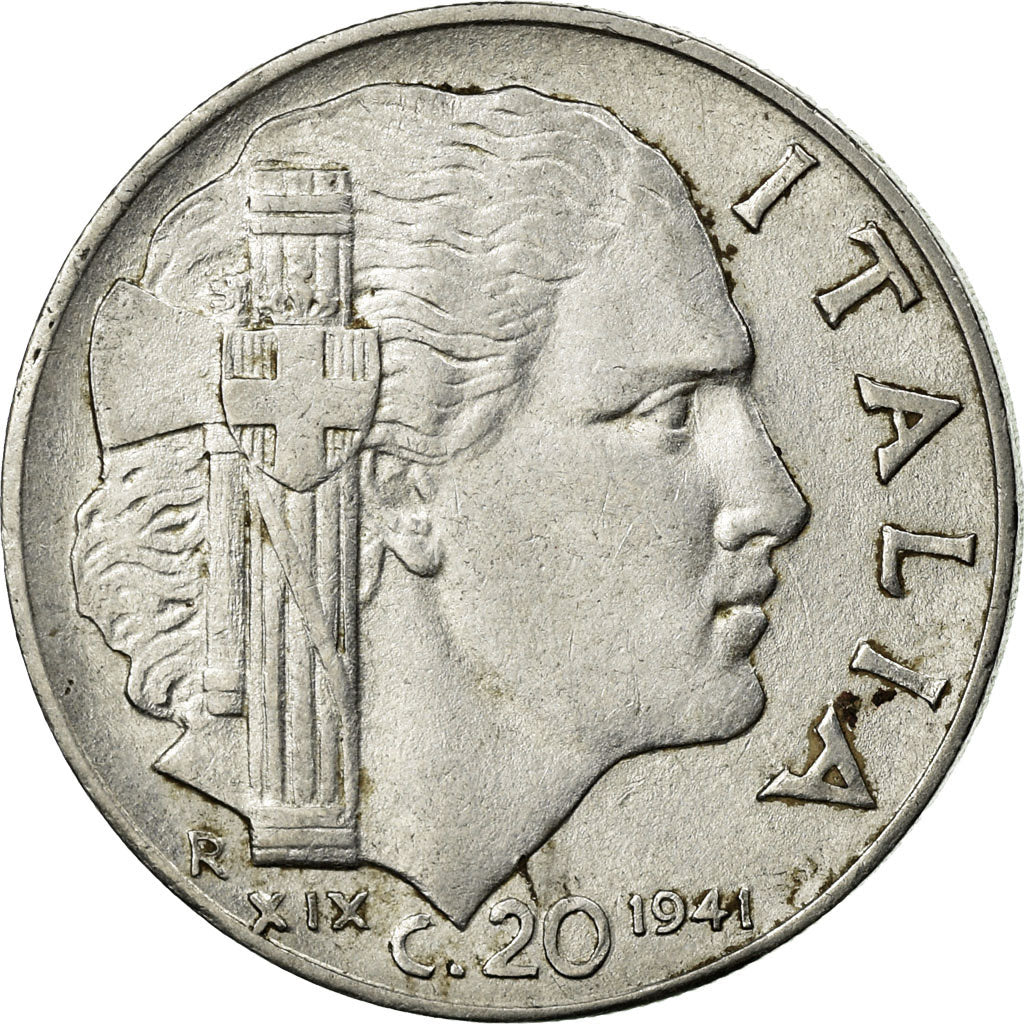 Moneta, Italia, Vittorio Emanuele III, 20 Centesimi, 1941, Rome, BB, Acciaio
