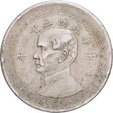 Republik China, 1/2 Dollar, Sun Yat-sen, 1936, San Francisco, Silber, SS