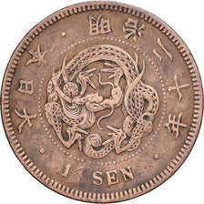 Japon, Meiji, 1 Sen, 1873-1892, Osaka, Bronze, TTB