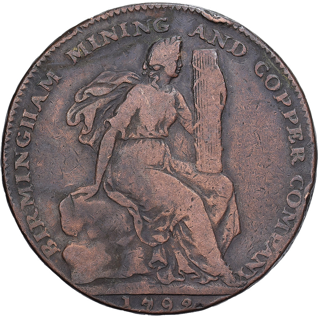 Verenigd Koninkrijk, 1/2 Penny, 1792, Birmingham, Koper, FR
