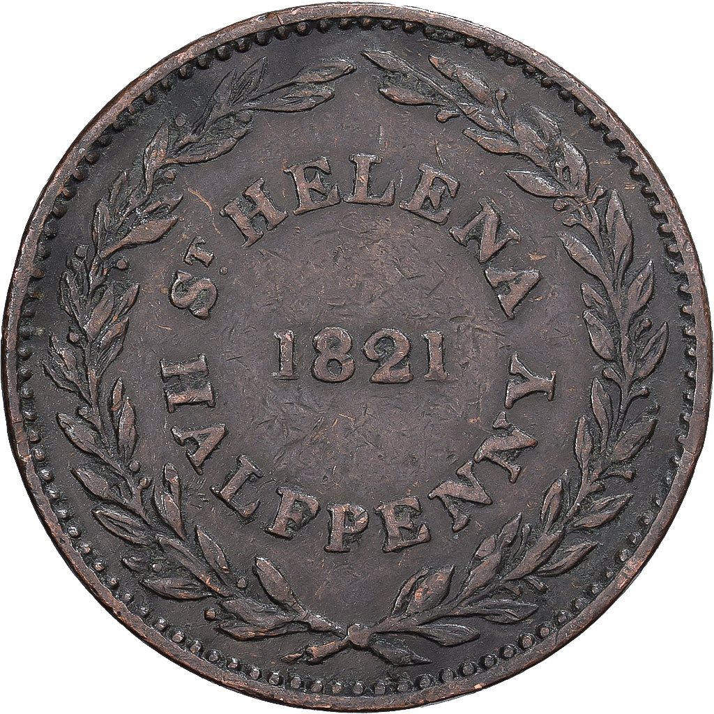 Saint Helena, George IV, 1/2 Penny, 1821, Soho Mint, Copper, EF(40-45), KM:A4