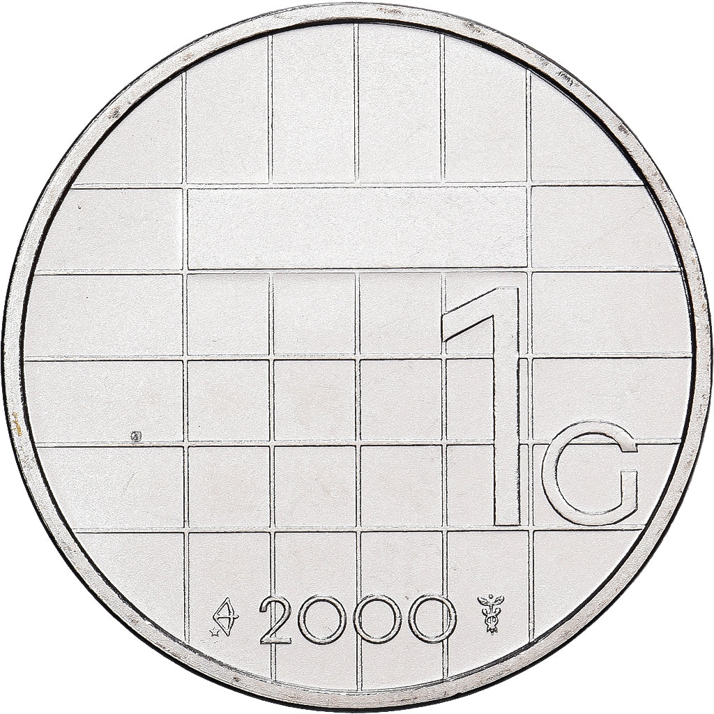 Holandia, Beatrix, 1 Gulden, 2000, Utrecht, Nikiel, MS(65-70), KM:205