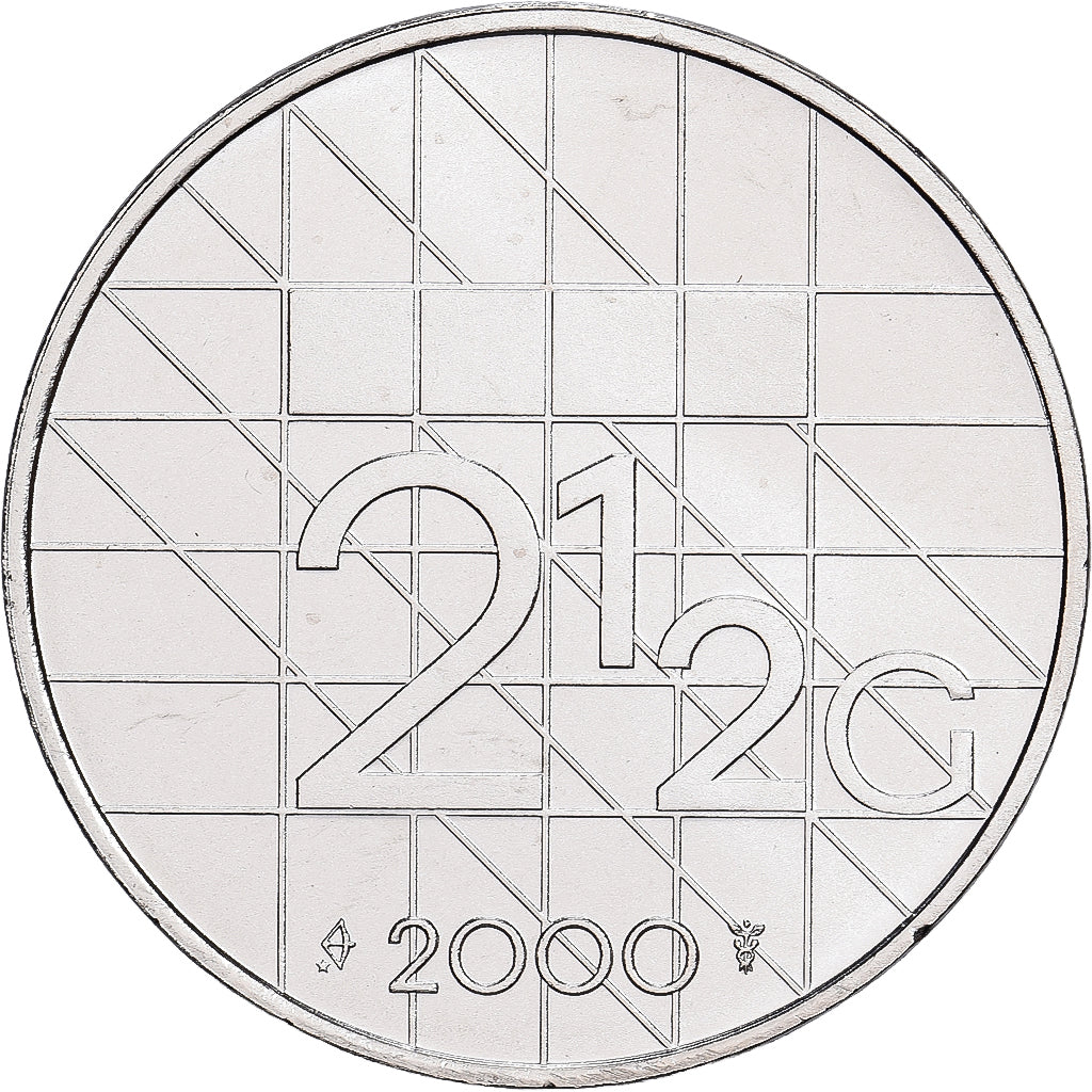 Netherlands, Beatrix, 2-1/2 Gulden, 2000, Utrecht, Nickel, MS(65-70), KM:206