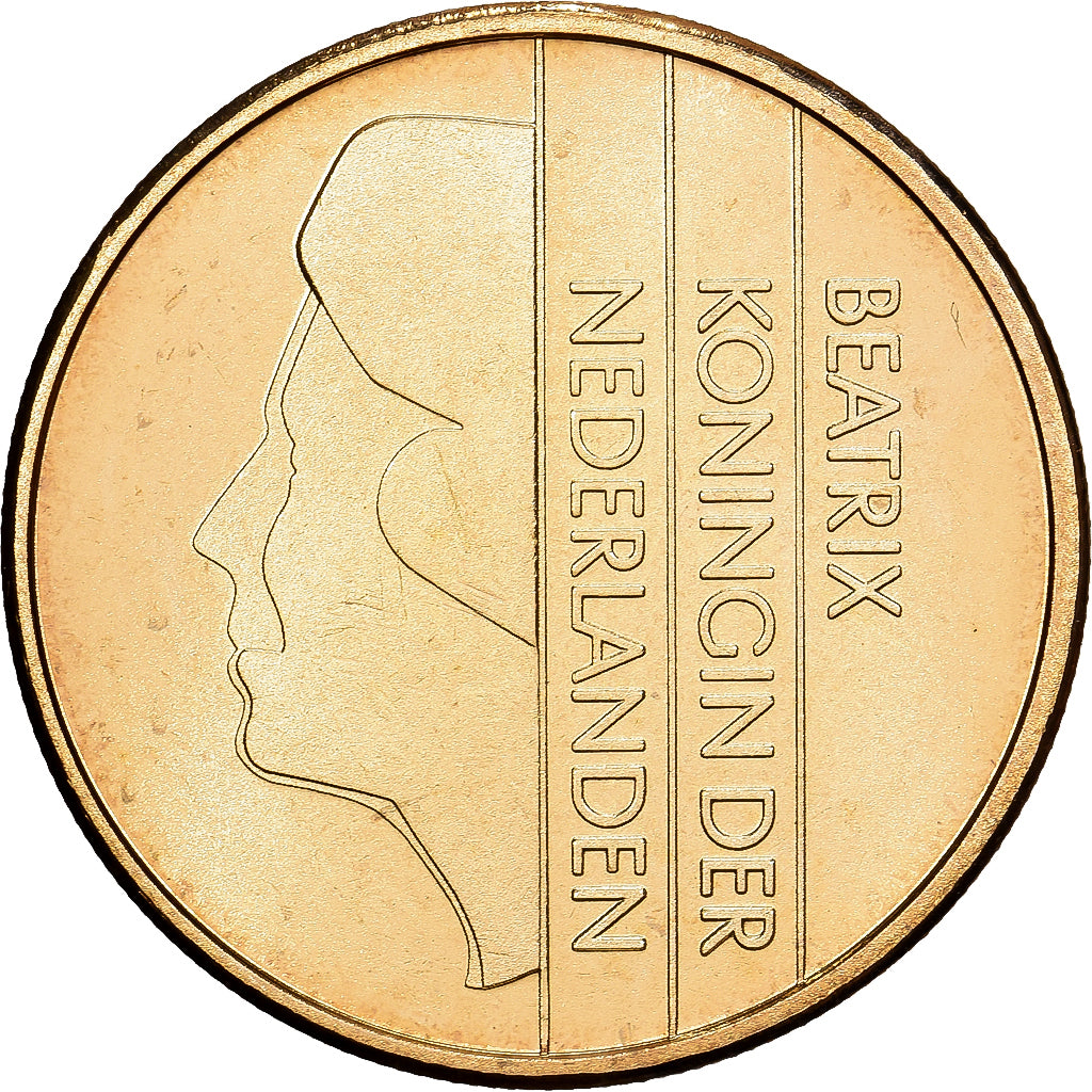 Netherlands, Beatrix, 5 Gulden, 2001, Utrecht, Bronze Clad Nickel, MS(65-70)