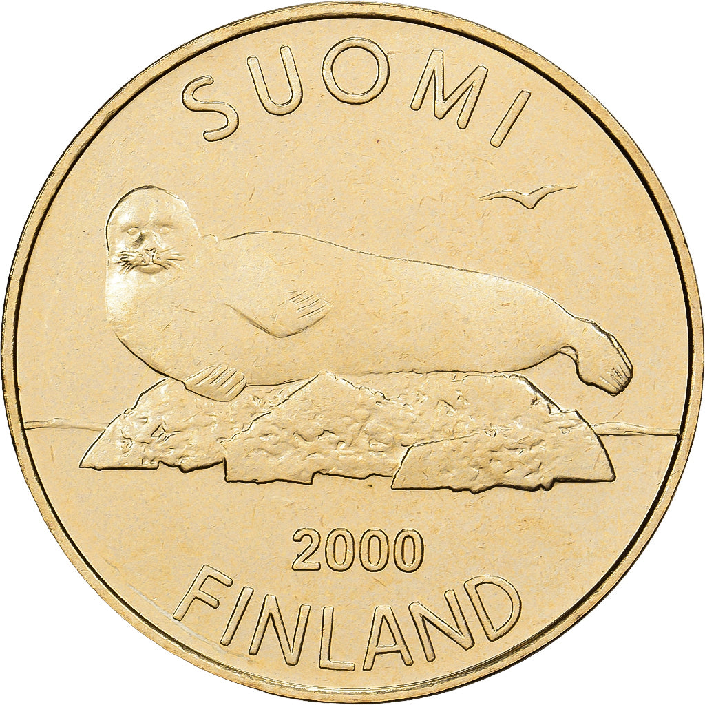 Finlândia, 5 Markkaa, 2000, Vantaa, Proof, Bronze-Alumínio, MS(65-70), KM:73