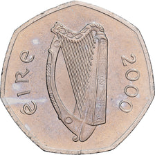 Ireland, 50 Pence, 2000, Dublin, Cupronickel, STGL, KM:24