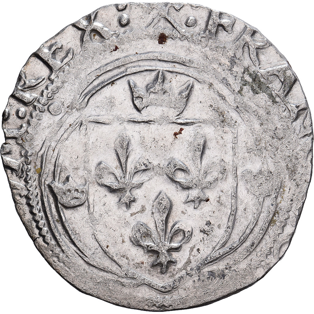 France, François Ier, Blanc à la couronne, 1515-1547, Lyon, Billon, TB