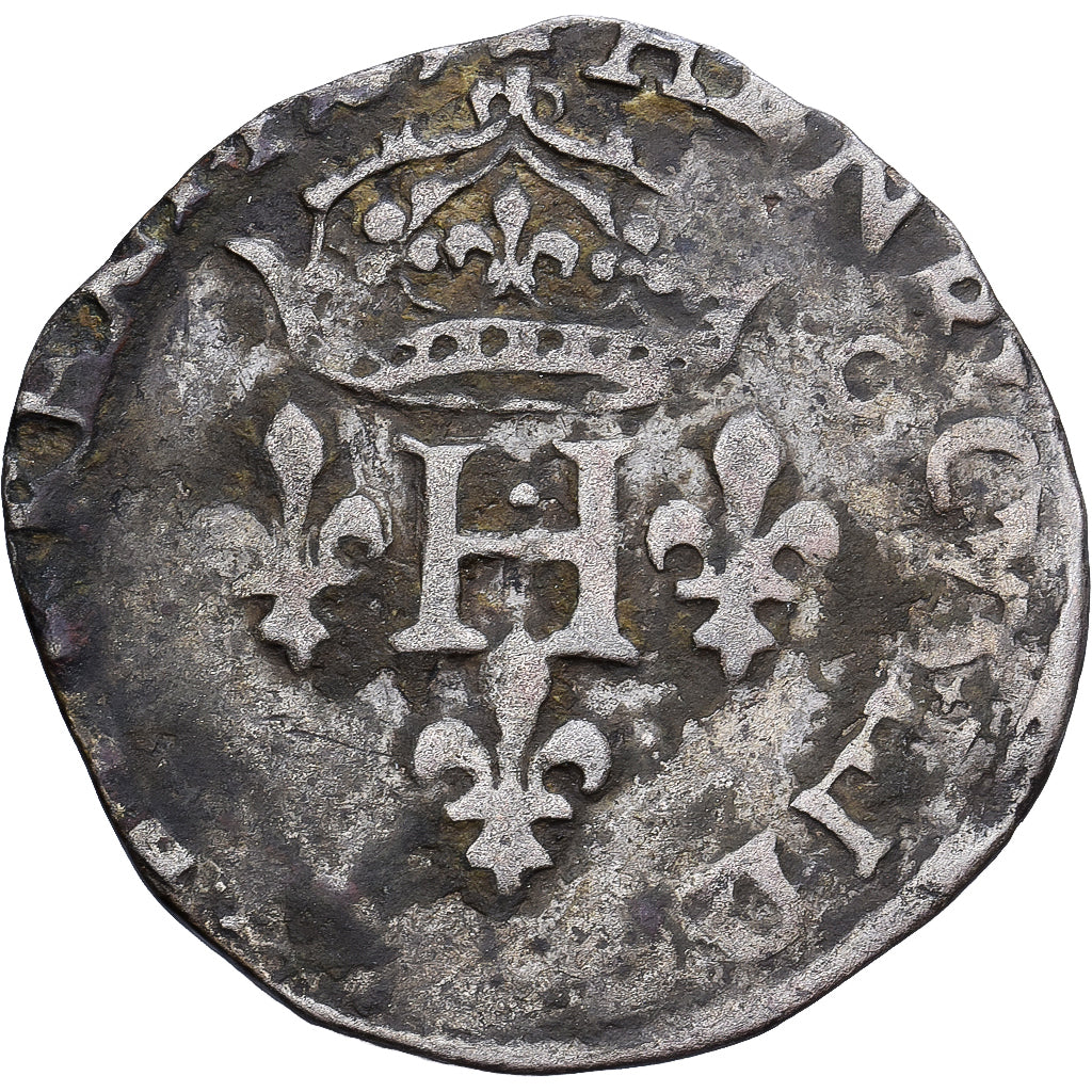 Francia, Henri III, Double Sol Parisis, 1574-1589, Toulouse, Vellón, BC