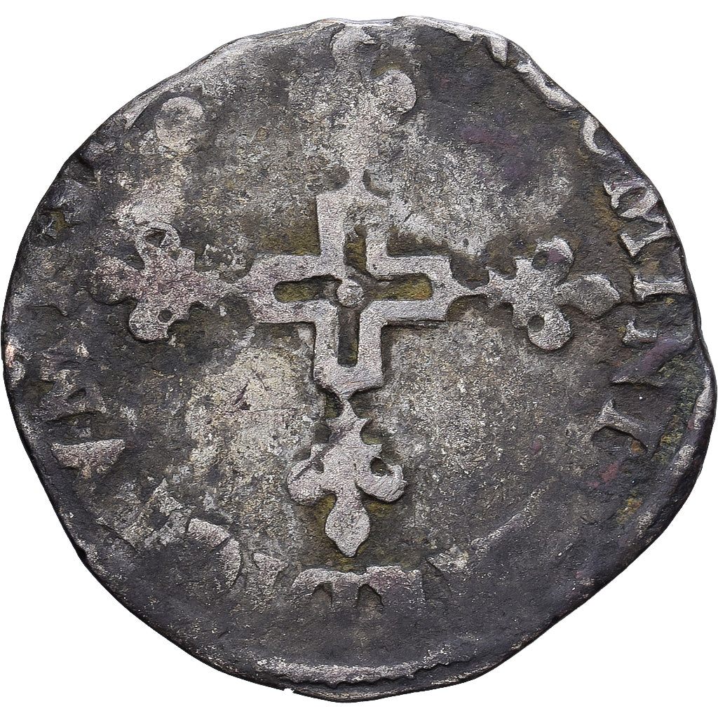 Francia, Henri III, Double Sol Parisis, 1574-1589, Toulouse, Vellón, BC