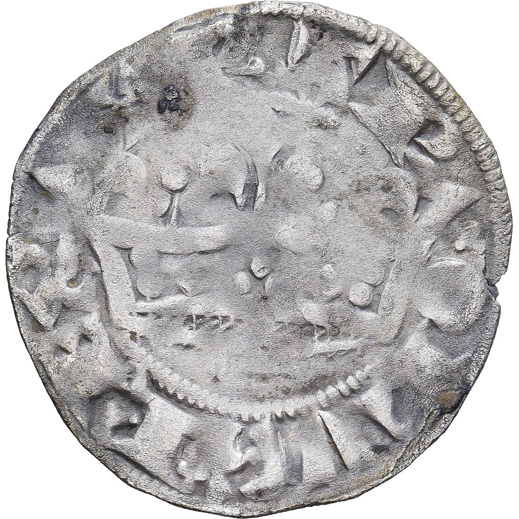 France, Charles IV, Double Parisis, 1323, Billon, VF(20-25), Duplessy:244b